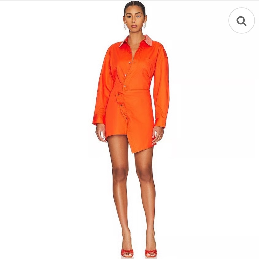 ALIX NYC phoebe crystal collar mini dress in clementine